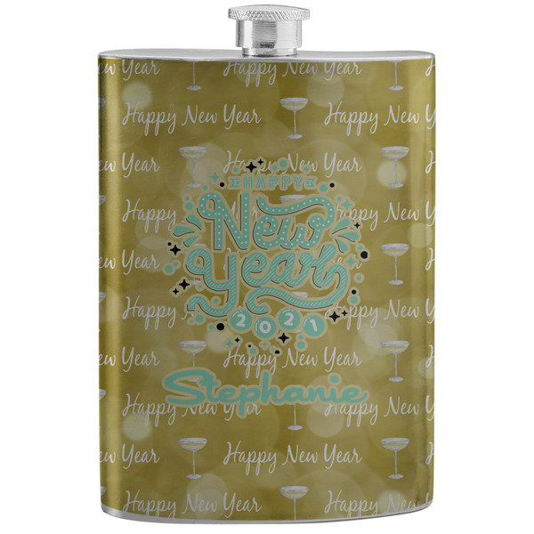 Custom Happy New Year Stainless Steel Flask w/ Name or Text
