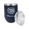 Happy New Year Stainless Wine Tumblers - Navy - Double Sided - Alt View