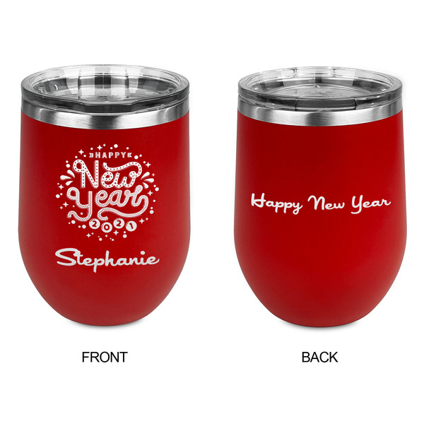 Happy New Year Stainless Wine Tumblers - Red - Double Sided - Approval
