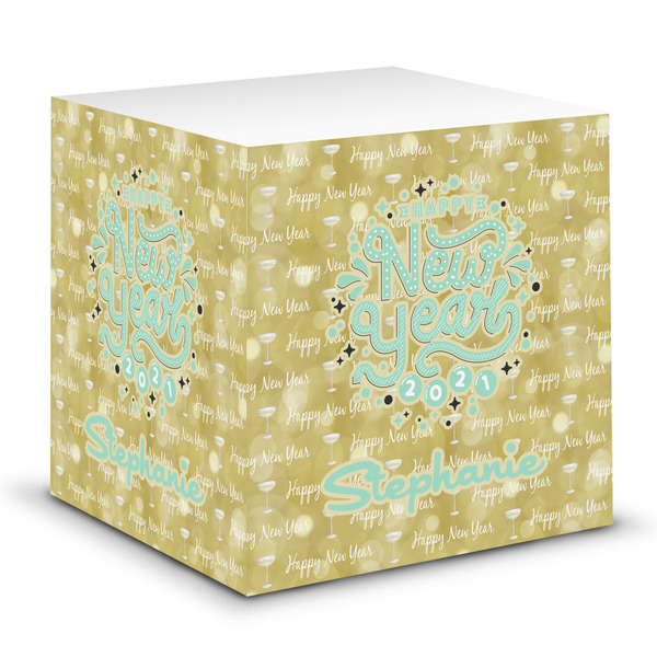 Custom Happy New Year Sticky Note Cube w/ Name or Text