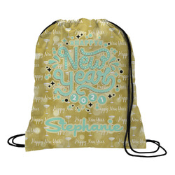 Happy New Year Drawstring Backpack - Small w/ Name or Text