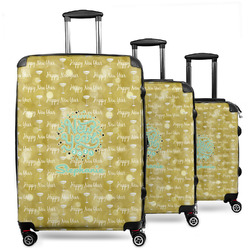 Happy New Year 3 Piece Luggage Set - 20" Carry On, 24" Medium Checked, 28" Large Checked (Personalized)
