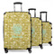 Happy New Year 3 Piece Luggage Set - 20" Carry On, 24" Medium Checked, 28" Large Checked (Personalized)