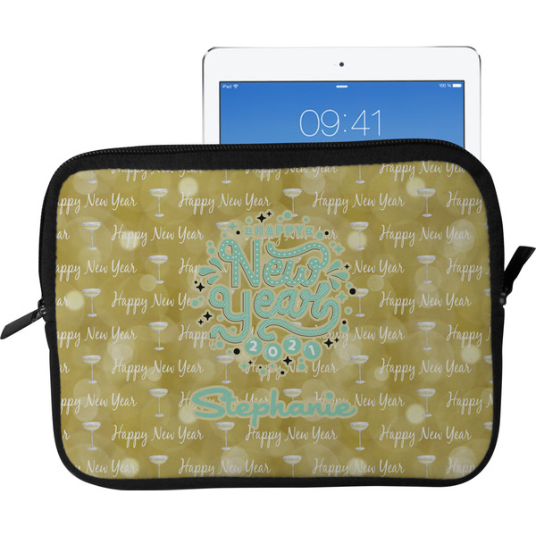 Custom Happy New Year Tablet Case / Sleeve - Large w/ Name or Text