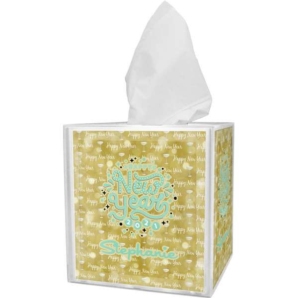 Custom Happy New Year Tissue Box Cover w/ Name or Text