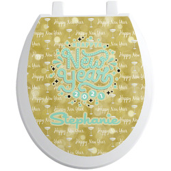 Happy New Year Toilet Seat Decal - Round (Personalized)