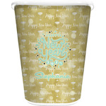 Happy New Year Waste Basket - Double Sided (White) w/ Name or Text