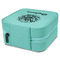 Happy New Year Travel Jewelry Boxes - Leather - Teal - View from Rear