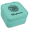 Happy New Year Travel Jewelry Box - Teal Leather (Personalized)