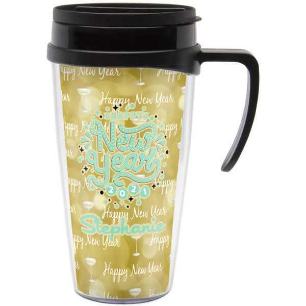 Custom Happy New Year Acrylic Travel Mug with Handle (Personalized)