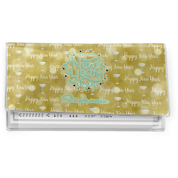 Custom Happy New Year Vinyl Checkbook Cover w/ Name or Text