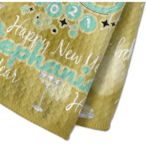 Happy New Year Waffle Weave Towel - Closeup of Material Image