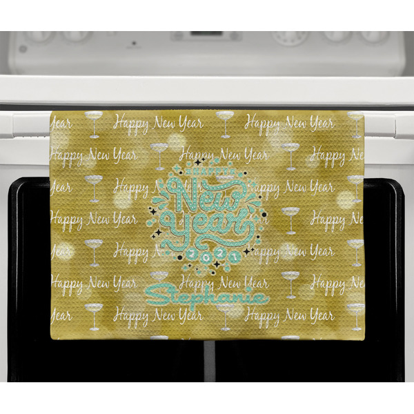 Happy New Year Waffle Weave Towel - Full Color Print - Lifestyle2 Image