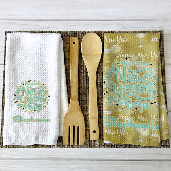 Happy New Year Waffle Weave Towels - 2 Print Styles