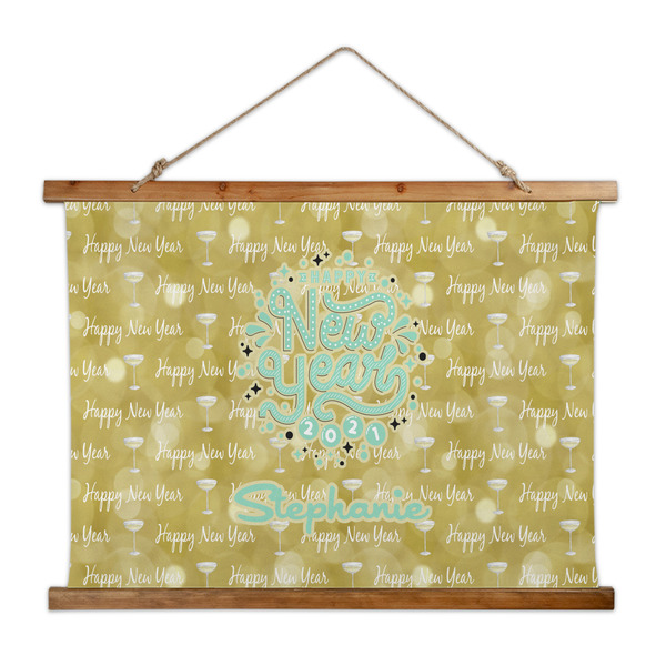 Custom Happy New Year Wall Hanging Tapestry - Wide (Personalized)