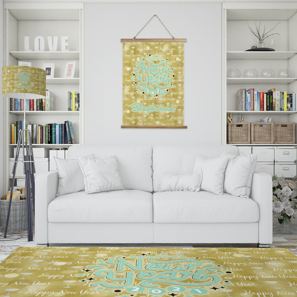 Happy New Year Wall Hanging Tapestry - Portrait - IN CONTEXT