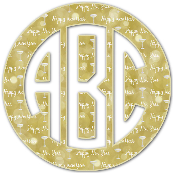 Custom Happy New Year Monogram Decal - Large (Personalized)