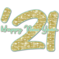 Happy New Year Name & Initial Decal - Up to 12"x12" (Personalized)