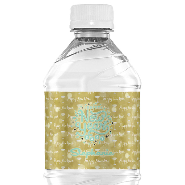 Custom Happy New Year Water Bottle Labels - Custom Sized (Personalized)