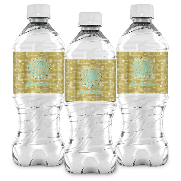 Happy New Year Water Bottle Labels - Front View