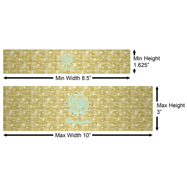 Happy New Year Water Bottle Labels w/ Dimensions