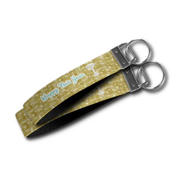 Happy New Year Webbing Keychain FOBs - Size Comparison