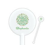 Happy New Year 5.5" Round Plastic Stir Sticks - White - Single Sided (Personalized)