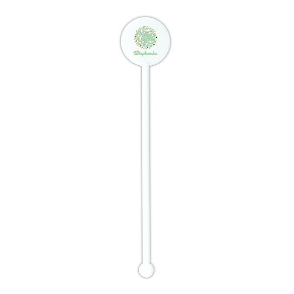 Happy New Year White Plastic 5.5" Stir Stick - Round - Single Stick