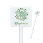 Happy New Year Square Plastic Stir Sticks - Double Sided (Personalized)