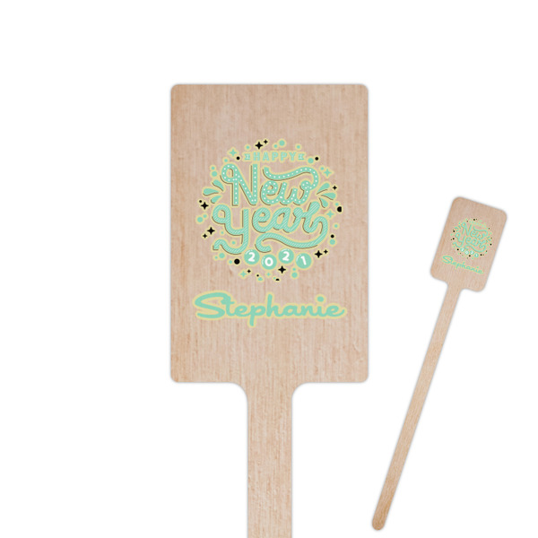 Custom Happy New Year 6.25" Rectangle Wooden Stir Sticks - Single Sided (Personalized)