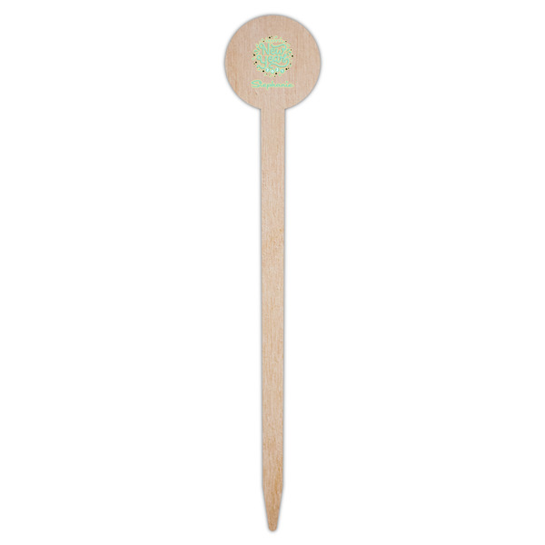Happy New Year Wooden 6" Food Pick - Round - Single Pick