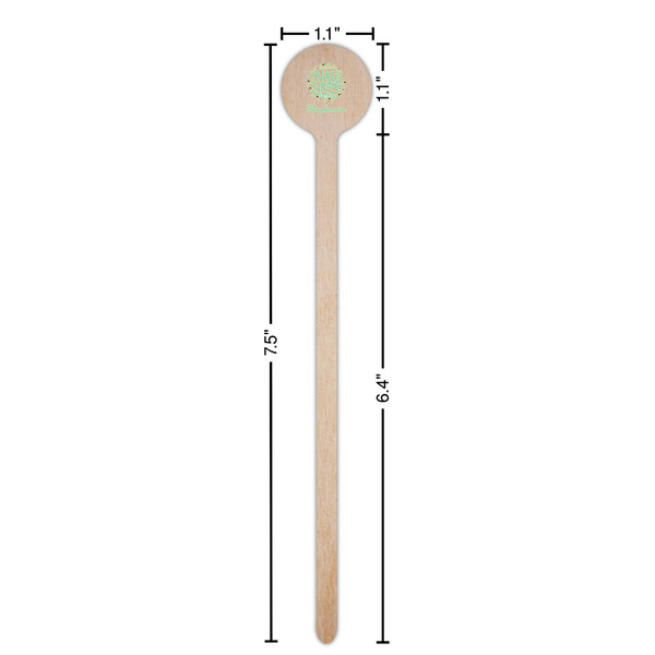 Happy New Year Wooden 7.5" Stir Stick - Round - Dimensions