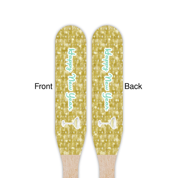Happy New Year Wooden Food Pick - Paddle - Double Sided - Front & Back