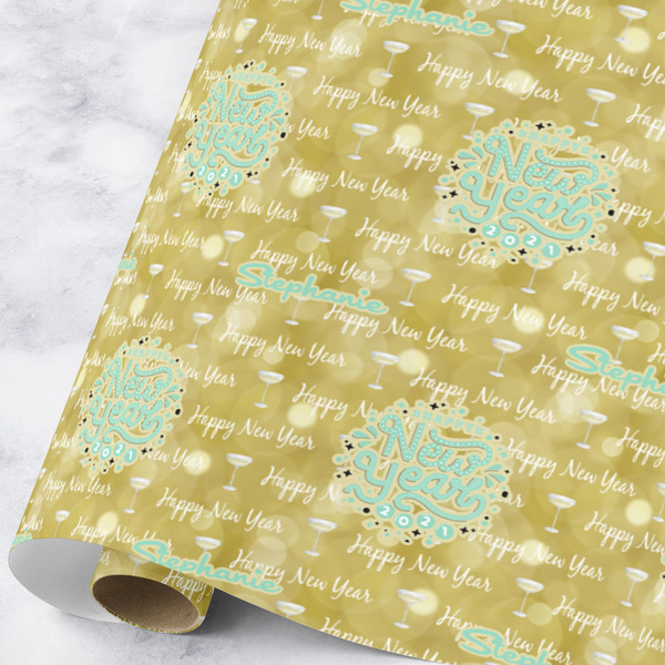 Custom Happy New Year Wrapping Paper Roll - Large (Personalized)