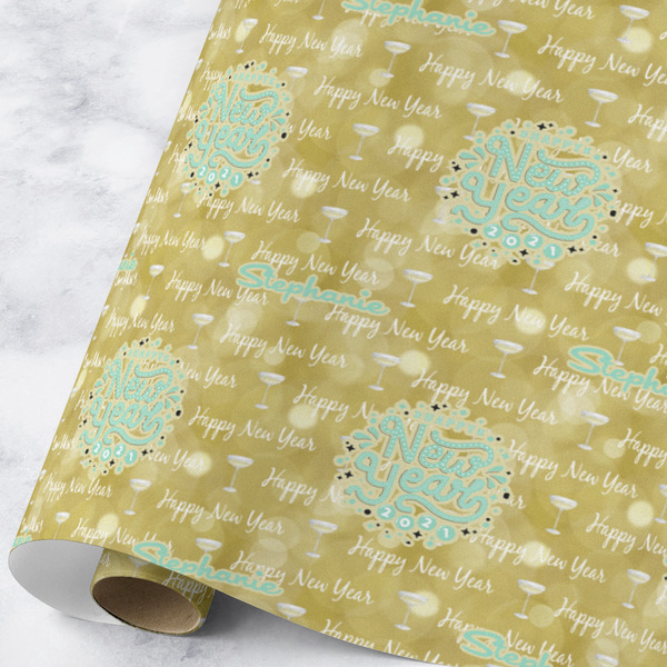 Custom Happy New Year Wrapping Paper Roll - Large - Matte (Personalized)