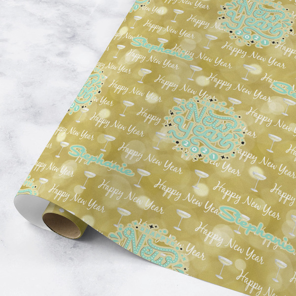 Custom Happy New Year Wrapping Paper Roll - Medium - Matte (Personalized)