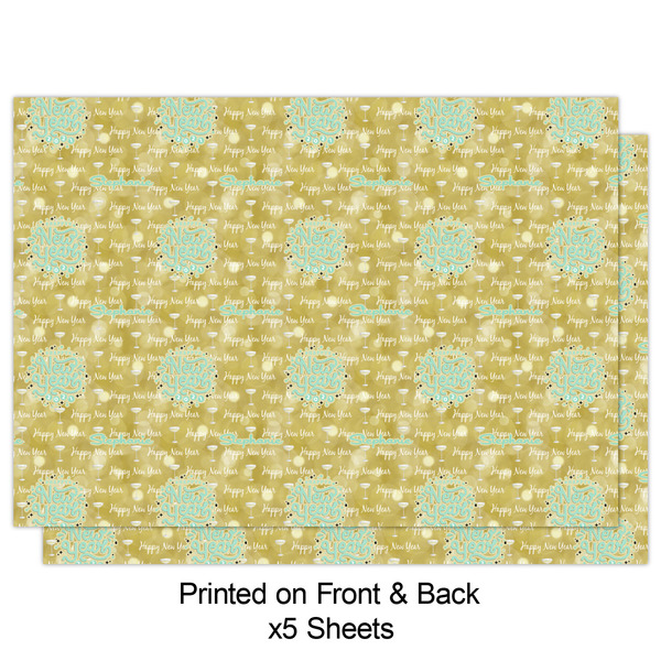 Happy New Year Wrapping Paper Sheet - Double Sided - Front