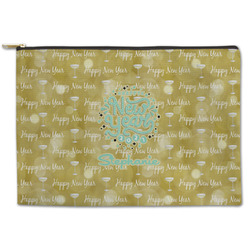 Happy New Year Zipper Pouch - Large - 12.5"x8.5" w/ Name or Text