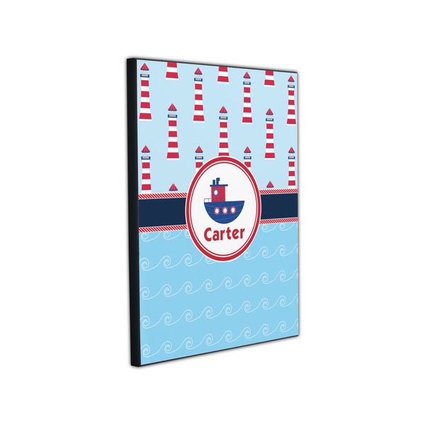 Light House & Waves 11x14 Wood Print - Angle View