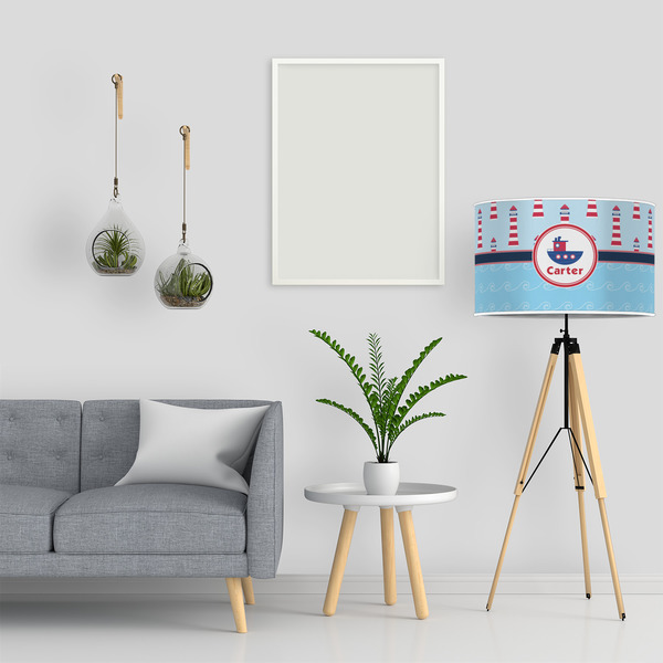 Light House & Waves 12" Drum Lampshade - LIFESTYLE