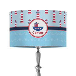 Light House & Waves 12" Drum Lamp Shade - Fabric (Personalized)