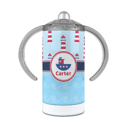 Light House & Waves 12 oz Stainless Steel Sippy Cup (Personalized)