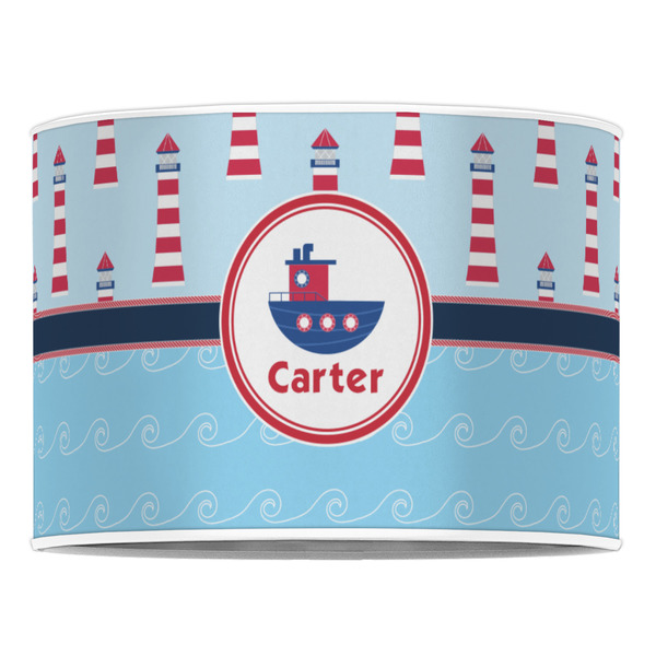 Light House & Waves 16" Drum Lampshade - FRONT (Poly Film)