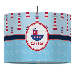Light House & Waves Drum Pendant Lamp (Personalized)