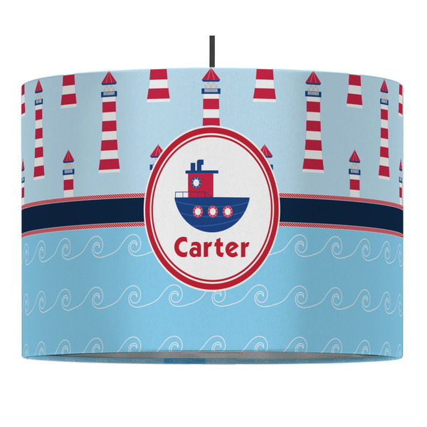 Custom Light House & Waves Drum Pendant Lamp (Personalized)