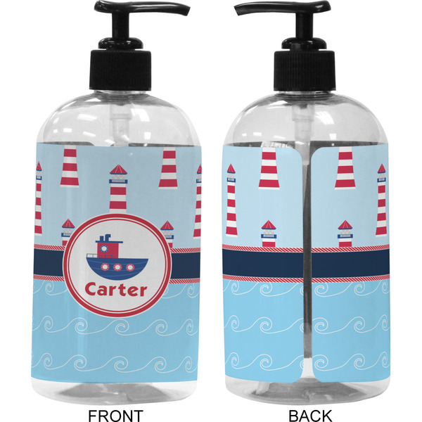Light House & Waves 16 oz Plastic Liquid Dispenser (Approval)