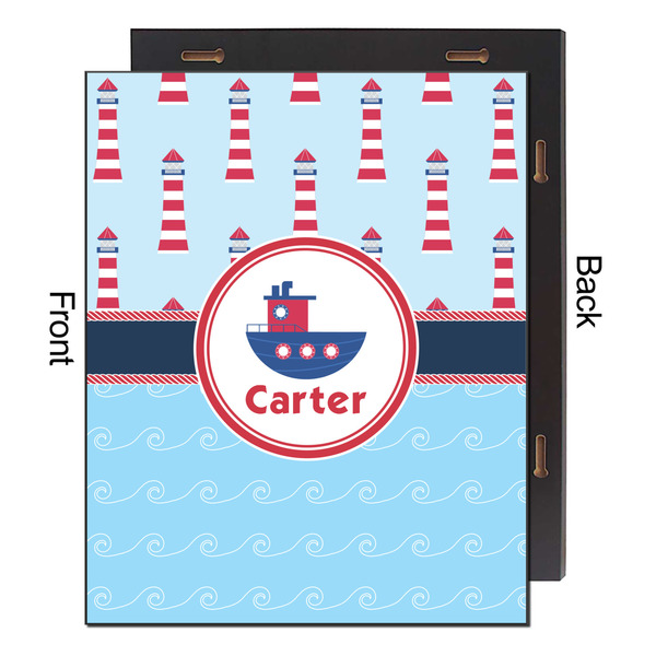 Light House & Waves 16x20 Wood Print - Front & Back View