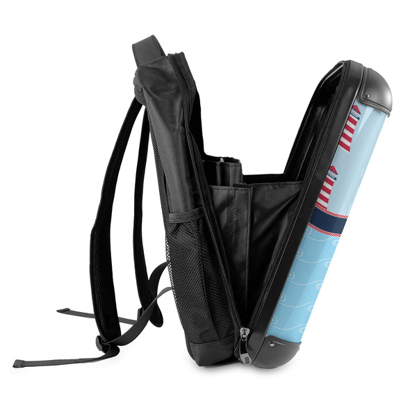 Light House & Waves 18" Hard Shell Backpacks - SIDE OPEN