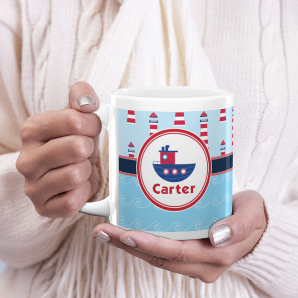 Light House & Waves 20oz Coffee Mug - LIFESTYLE