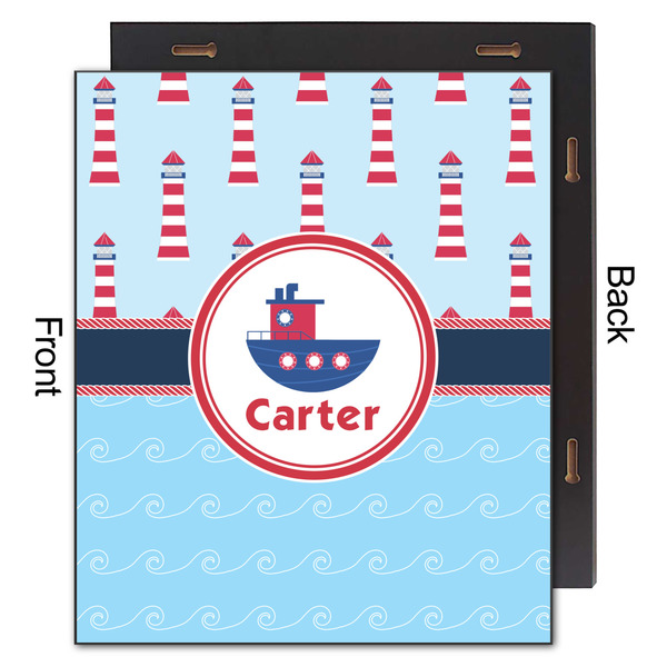 Light House & Waves 20x24 Wood Print - Front & Back View